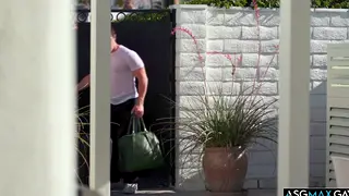 Muscular Lovers Flip-Fuck Poolside at Luxury Resort