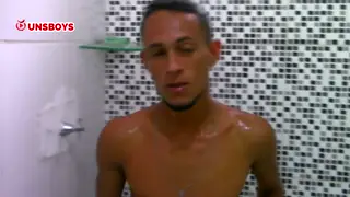 Tattooed Latino Teen Strokes to Orgasm in Abandoned Shower