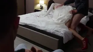 Bride Submits to Bondage Threesome Before Her Husband