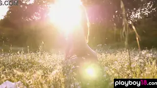 Petite Filipina Strips Nude Among Wildflowers