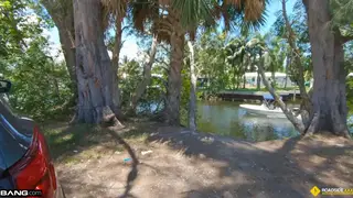 Busty Blonde MILF Sucks Mechanic Outdoors