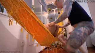 Latina Couple Fucks Hard in Hammock Doggystyle