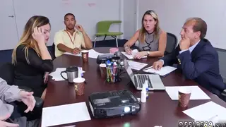 Three Students Share Oral Pleasure at a Classroom Desk
