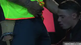 Muscular Sub Serves Cock and Rim Job in Doggy