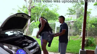 Latina MILF Trades Car Repair for Rough Sex