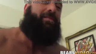 Inked Daddy Joins Bearded Bear for Bareback Threesome