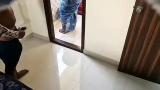 Busty Indian Maid Flashes Curves Outdoors in Cosplay Uniform