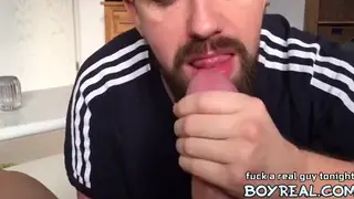 Hung Amateur Gets Thick Cock Worshipped Orally