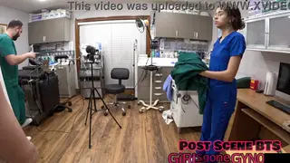 Tattooed Blonde Examined by Doctor in Hospital Setting