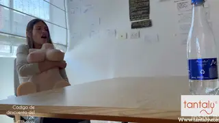 Latina Lesbians Share Oral Pleasure in an Office While a Cuckold Husband Waits