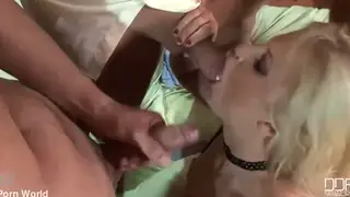 Blonde in Lingerie Takes Fisting and Facial