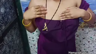 Busty Indian Wife Bathes in a Velvet Gown