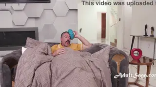 Blonde Wife Rides Secret Lover Under Blanket