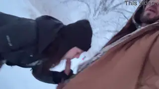 Busty Wife Rides Husband Outdoors After Nearly Getting Caught