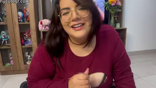 Curvy BBW MILF Teases Stepson in POV Handjob