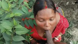 Indian Wife in Cheerleader Gear Pisses and Strokes Outdoors