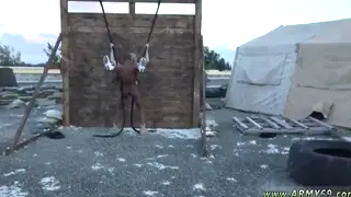 Straight Guy Gets His First Blowjob Outdoors in Uniform