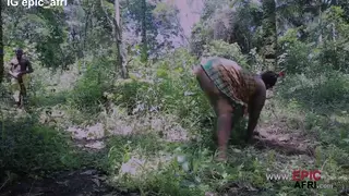 Ebony Goddess Shares a Massive BBC in an Outdoor Threesome