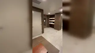 Muscular Jock Strokes Uncut Cock in Gym Shower