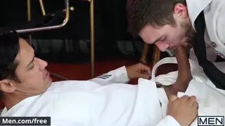 Hairy Bear Delivers Deep Blowjob to Muscular Partner