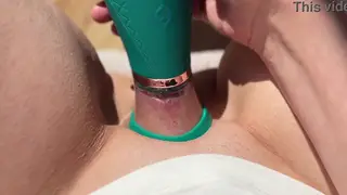Latina Shakes Through Public Toy Orgasm Until She Squirts