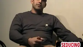 Hairy Muscular Stud Works His Cock Solo
