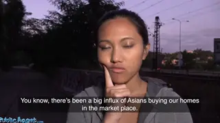 Petite Asian Babe Takes POV Doggystyle Outdoors