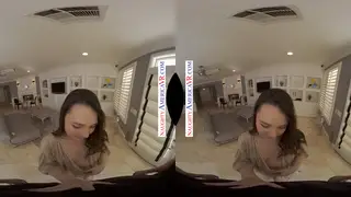 Petite Brunette Neighbor Gives POV Blowjob in VR