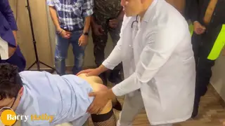 Latino Twink Takes Eight Men Outdoors in Uniform