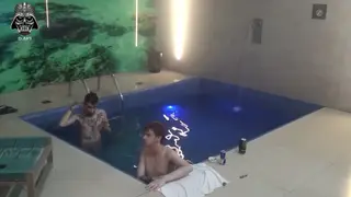 Blonde Latina Shares Poolside Threesome Fun