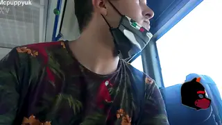 European Guy Gives Blowjob on Moving Bus