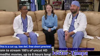 Petite Patient Restrained During Medical Roleplay Exam