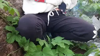 Brunette Masturbates Outdoors Until She Cums in Her Clothes