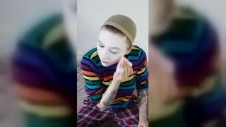 Inked European Wife Teases While Husband Watches Nearby