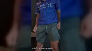 Muscular Soccer Twink Strokes Uncut Cock to Explosive Finish