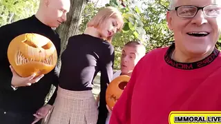 Redhead Cuckold Queen Devours Gangbang While Husband Watches