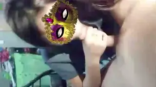 Asian Student Delivers a Slow Blowjob on Camera