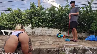 Stepmom Endures Poolside Fisting And Gaping Anal