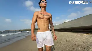 Latino Student Receives a Slow Handjob During a Casting Massage