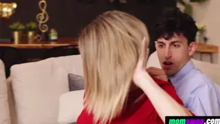 Blonde Stepmoms Swap Stepsons for Lingerie Orgy