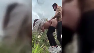 Busty Wife Bent Over by the Lake for a Quick Outdoor Fuck
