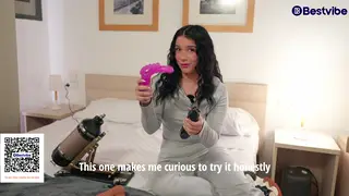 Petite Latina Explores First Toy Session with Titjob Finish