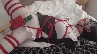 Redhead MILF in Stockings Dominates Bound Teen With Toys