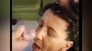 Mature Wife Collects Facial After Facial in Homemade Compilation