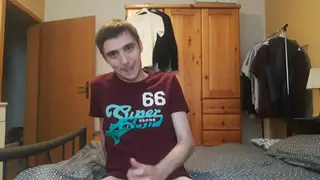 European Twink Performs Slim Striptease on Webcam