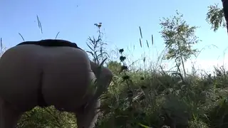 Blonde Indian MILF Bares All and Pisses in a Public Garden