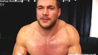 Oiled Muscle Stud Gets Slow Handjob Worship