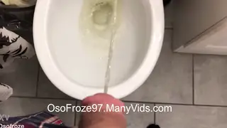 Hairy Twink Pisses in Clinic Toilet