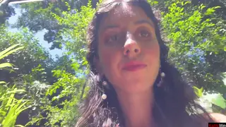 Amateur Performer Takes Public Cumshot at Waterfall