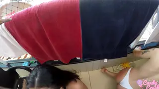 Petite MILF Shares a Big Cock in a Threesome